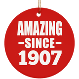 117th Birthday Amazing Since 1907 - Circle Ornament