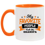 My Favorite People Call Me Grandpa - 11oz Accent Mug Orange