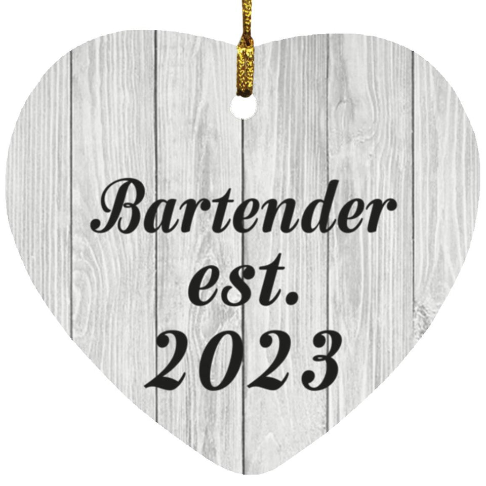 Bartender Established Est. 2023 - Heart Ornament F