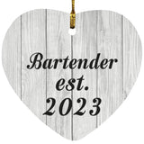 Bartender Established Est. 2023 - Heart Ornament F