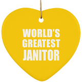 World's Greatest Janitor - Heart Ornament