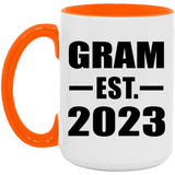 Gram Established EST. 2023 - 15oz Accent Mug Orange