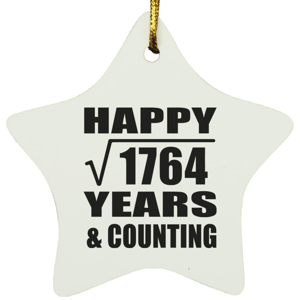 Happy 42nd Anniversary Square Root of 1764 Years & Counting - Star Ornament
