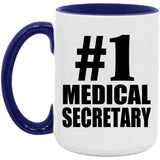 Number One #1 Medical Secretary - 15oz Accent Mug Purple