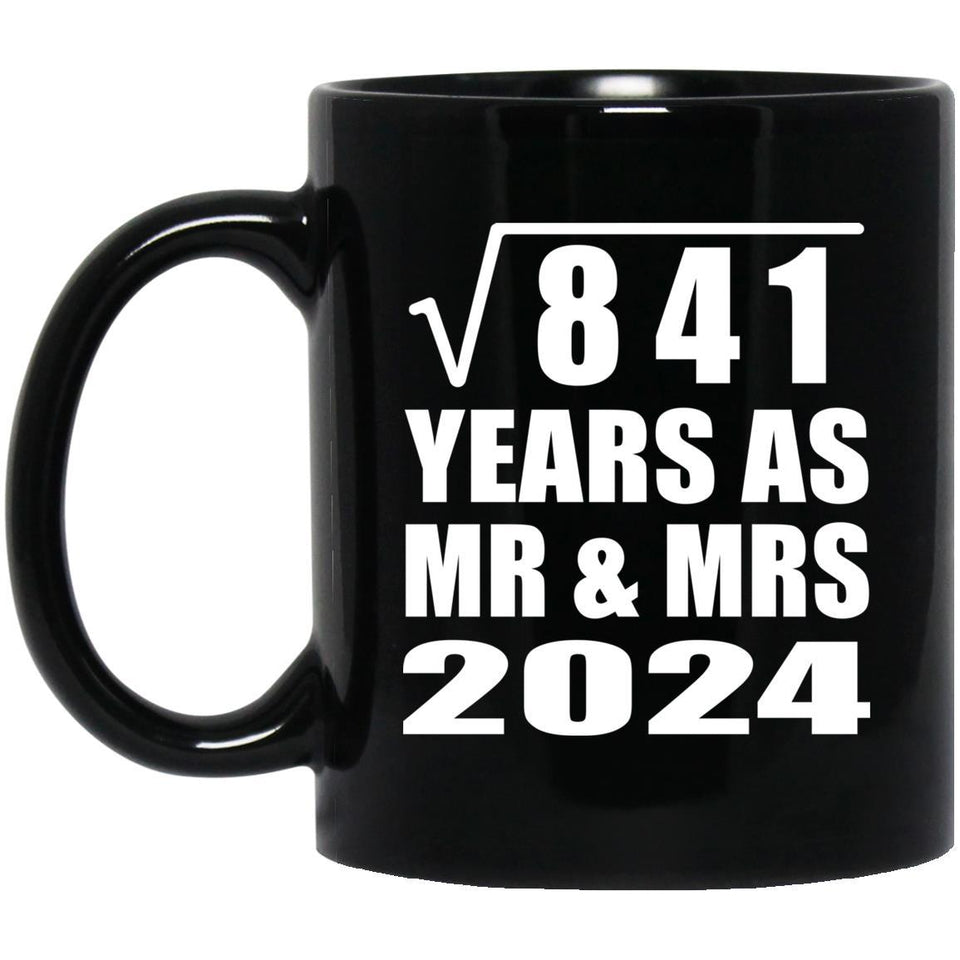 29th Anniversary Square Root of 841 Years As Mr & Mrs 2024 - 11oz Coffee Mug Black