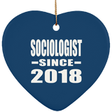 Sociologist Since 2018 - Heart Ornament