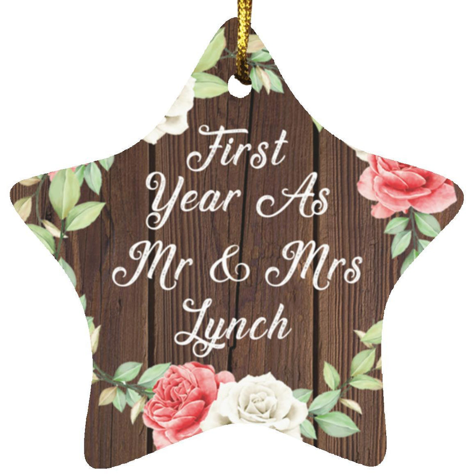 First Year As Mr & Mrs Lynch - Star Ornament A