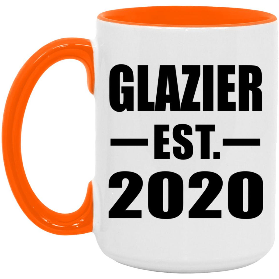 Glazier Established EST. 2020 - 15oz Accent Mug Orange