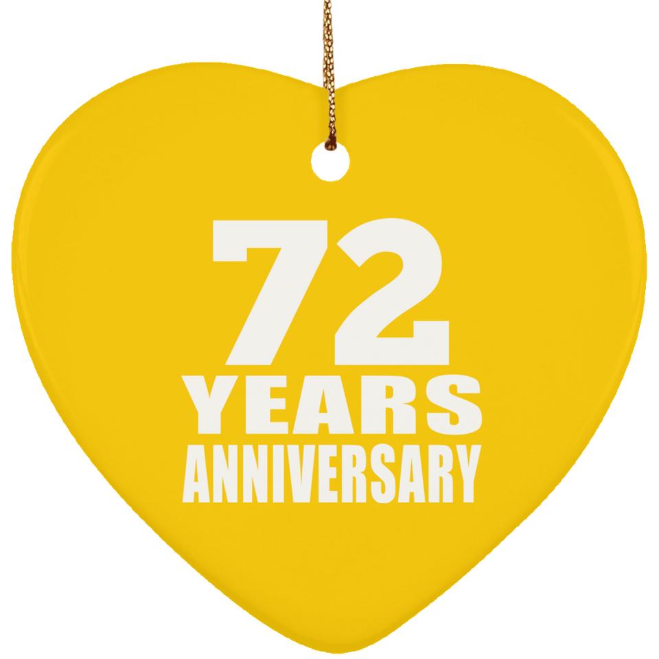 72nd Anniversary 72 Years - Heart Ornament