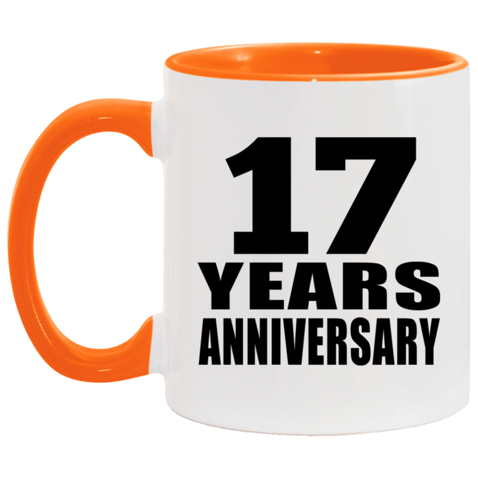 17th Anniversary 17 Years - 11oz Accent Mug Orange