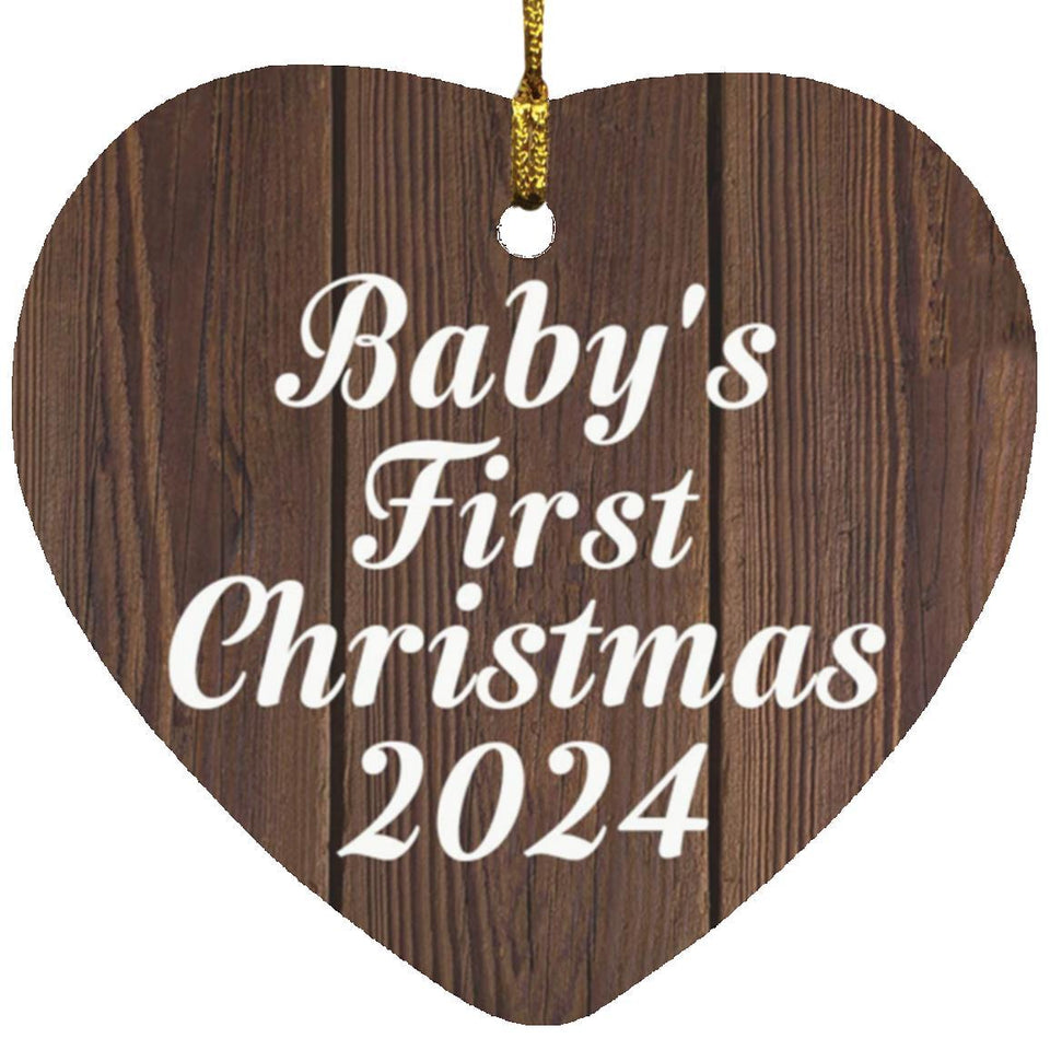 Baby's First Christmas 2024 - Heart Ornament D