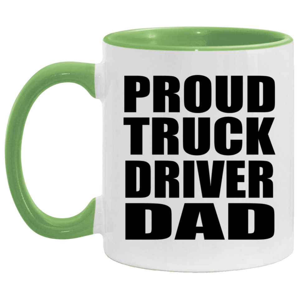 Proud Truck Driver Dad - 11oz Accent Mug Green