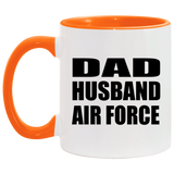 Dad Husband Air Force - 11oz Accent Mug Orange