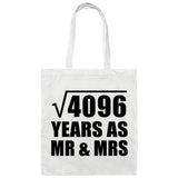64th Anniversary Square Root of 4096 Years As Mr & Mrs - Tote Bag White