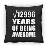 114th Birthday Square Root of 12996 Years of Being Awesome - Throw Pillow Black