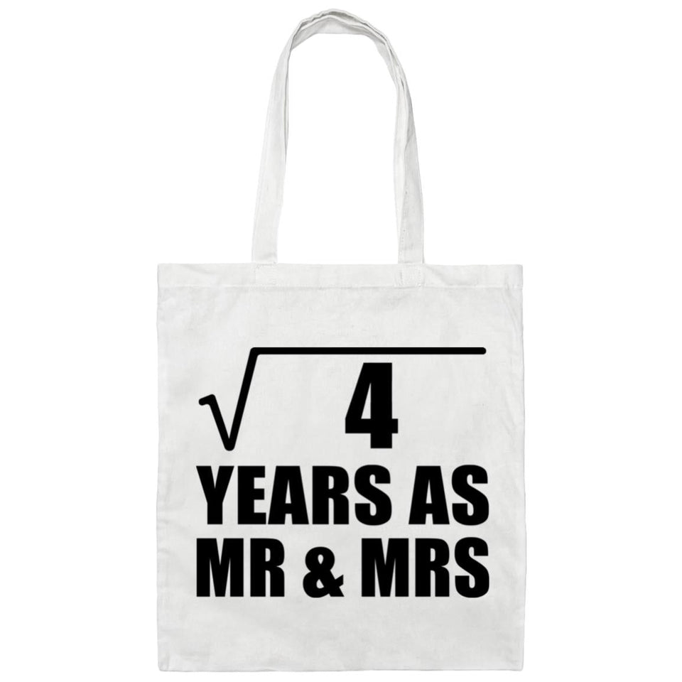 2nd Anniversary Square Root of 4 Years As Mr & Mrs - Tote Bag White