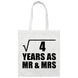 2nd Anniversary Square Root of 4 Years As Mr & Mrs - Tote Bag White