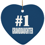 Number One #1 Granddaughter - Heart Ornament