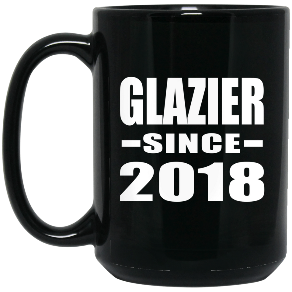 Glazier Since 2018 - 15 Oz Coffee Mug Black