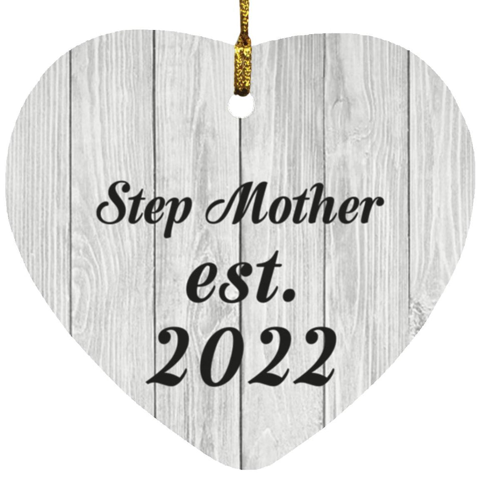 Step Mother Established Est. 2022 - Heart Ornament F