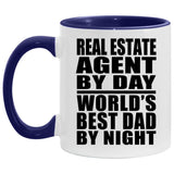 Real Estate Agent By Day World's Best Dad By Night - 11oz Accent Mug Purple