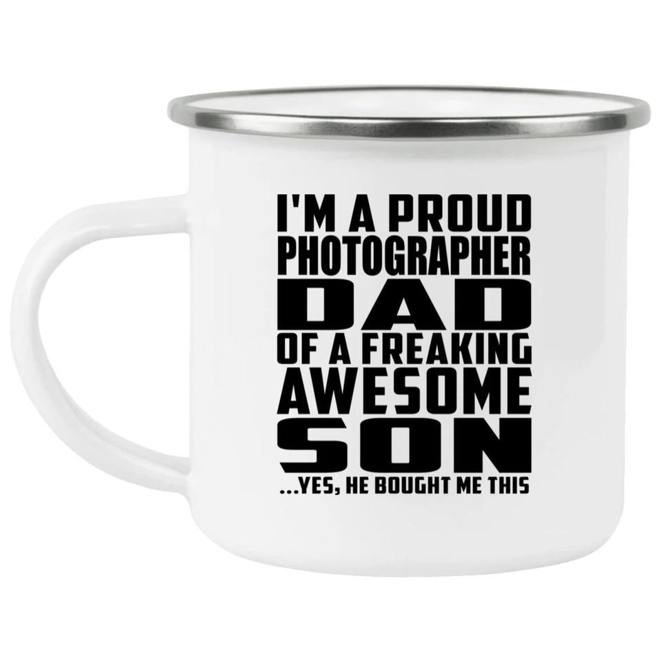 Proud Photographer Dad Of Awesome Son - 12oz Camping Mug
