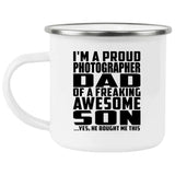 Proud Photographer Dad Of Awesome Son - 12oz Camping Mug