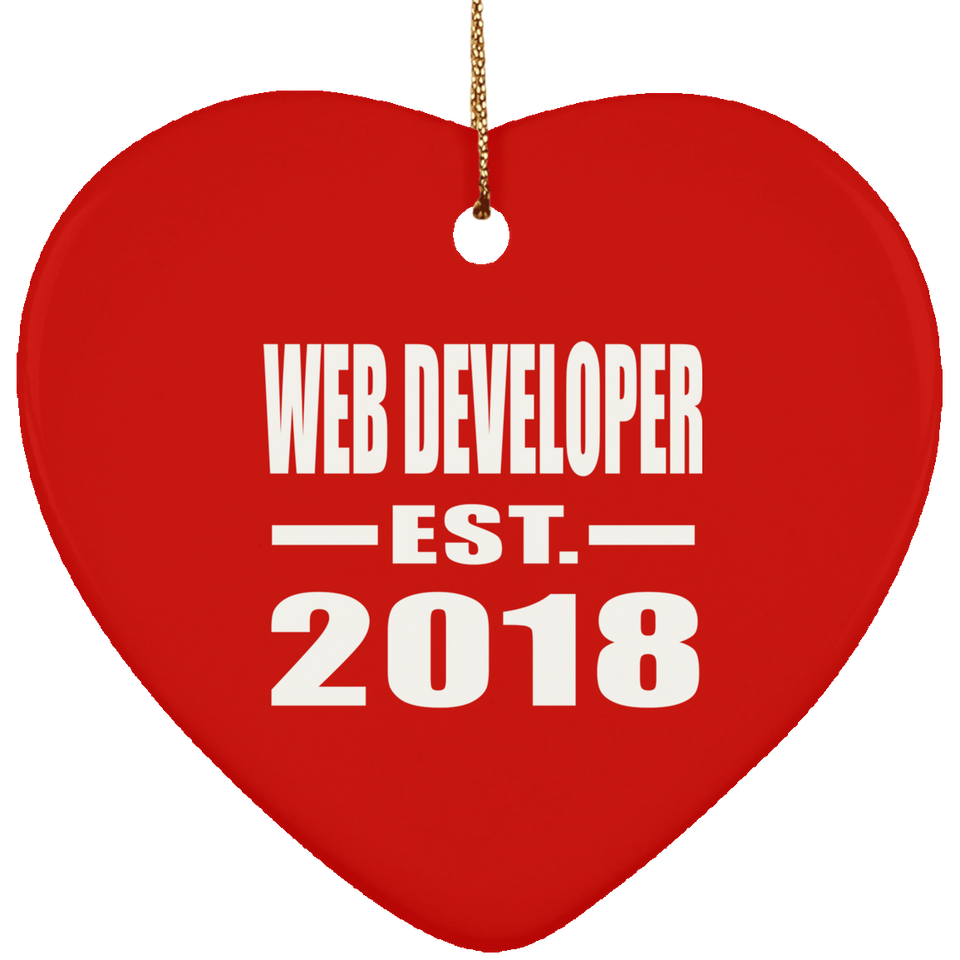 Web Developer Established EST. 2018 - Heart Ornament