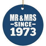 51st Anniversary Mr & Mrs Since 1973 - Circle Ornament