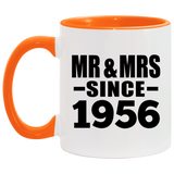 68th Anniversary Mr & Mrs Since 1956 - 11oz Accent Mug Orange
