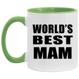 World's Best Mam - 11oz Accent Mug Green