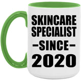 Skincare Specialist Since 2020 - 15oz Accent Mug Green