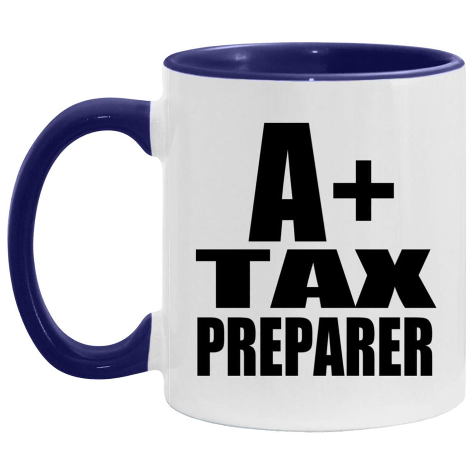 A+ Tax Preparer - 11oz Accent Mug Purple