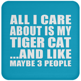 All I Care About Is My Tiger Cat - Drink Coaster