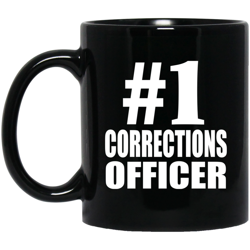 Number One #1 Corrections Officer - 11 Oz Coffee Mug Black