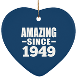 75th Birthday Amazing Since 1949 - Heart Ornament