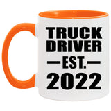 Truck Driver Established EST. 2022 - 11oz Accent Mug Orange