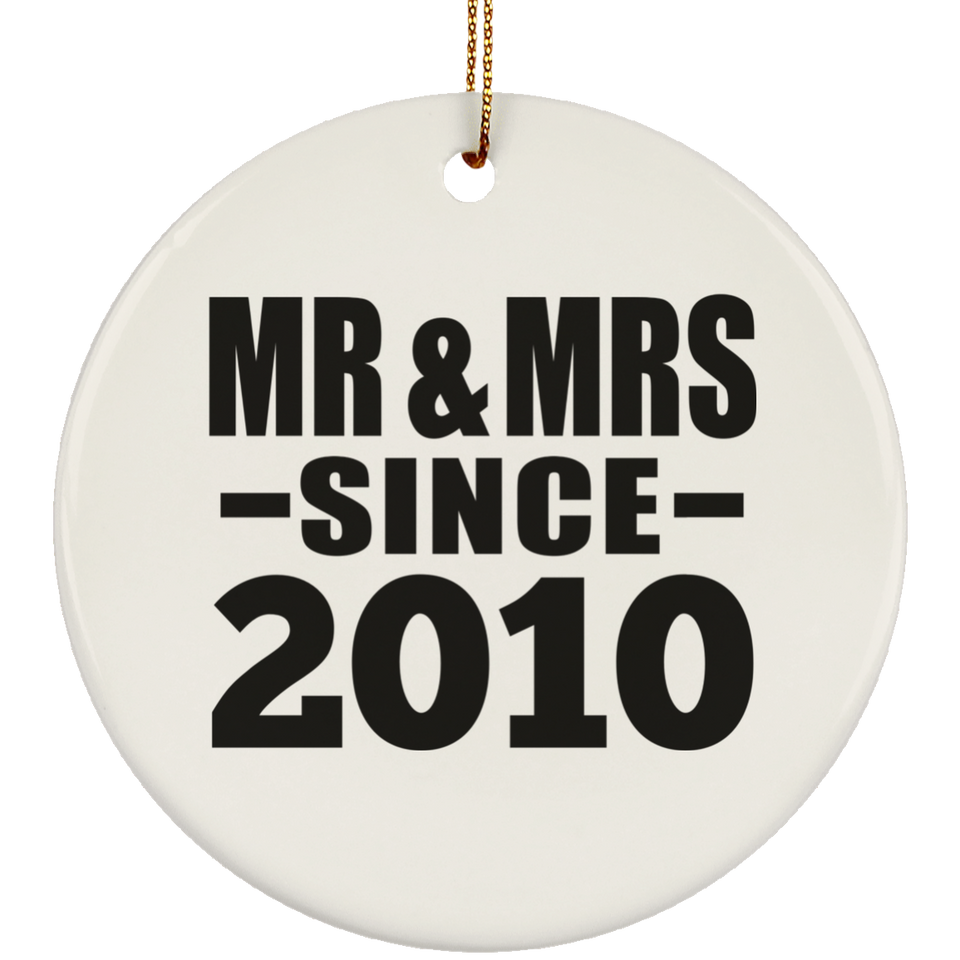 14th Anniversary Mr & Mrs Since 2010 - Circle Ornament