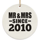 14th Anniversary Mr & Mrs Since 2010 - Circle Ornament