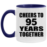 95th Anniversary Cheers To 95 Years Together - 11oz Accent Mug Purple