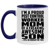 Proud Pest Control Worker Mom Of Awesome Son - 11oz Accent Mug Purple