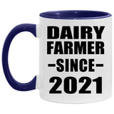 Dairy Farmer Since 2021 - 11oz Accent Mug Purple