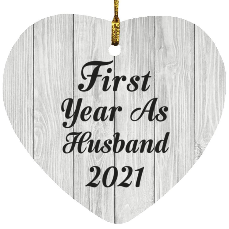 First Year As Husband 2021 - Heart Ornament F