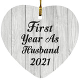 First Year As Husband 2021 - Heart Ornament F
