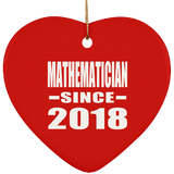 Mathematician Since 2018 - Heart Ornament
