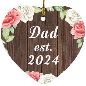 Dad Established Est. 2024 - Heart Ornament A