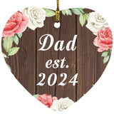 Dad Established Est. 2024 - Heart Ornament A