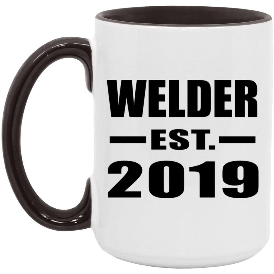 Welder Established EST. 2019 - 15oz Accent Mug Black