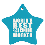 World's Best Pest Control Worker - Star Ornament