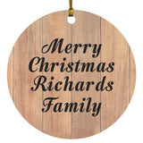 Merry Christmas Richards Family - Circle Ornament C